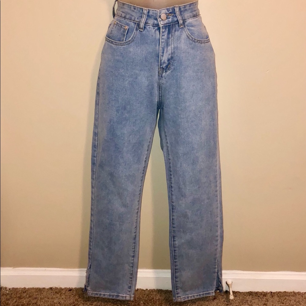 Back Lace Up High Waist Jeans